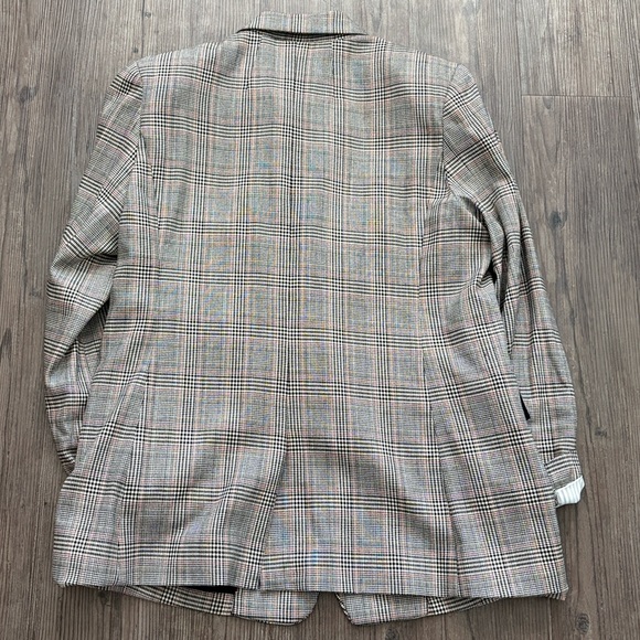 FRAME PLAID DOUBLE BREASTED BLAZER WOMENS LARGE - Picture 6 of 8